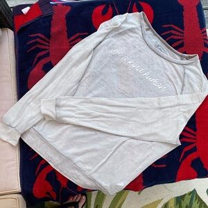 Size large very thin sweatshirt with purple tint